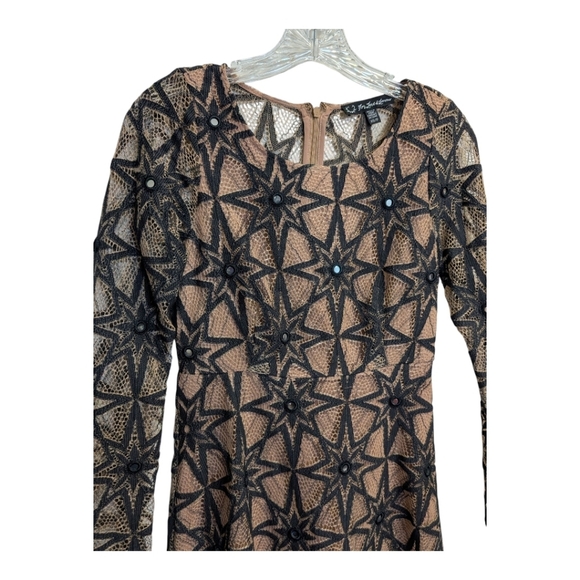 For Love & Lemons Metz Dress Mini Long Sleeve Lace Party Black Sheer Mirror XS - Picture 5 of 9